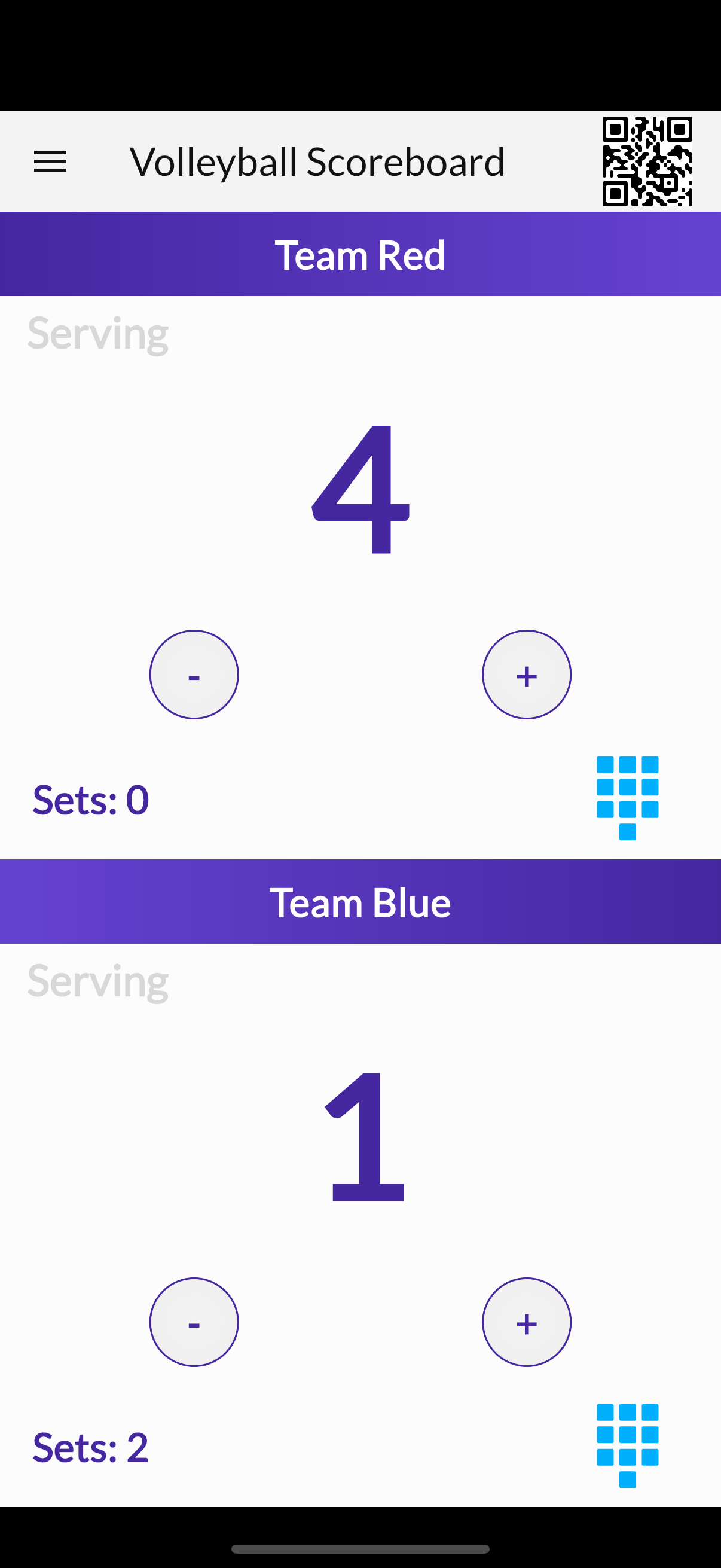 Volleyball Scorekeeper App Screenshot